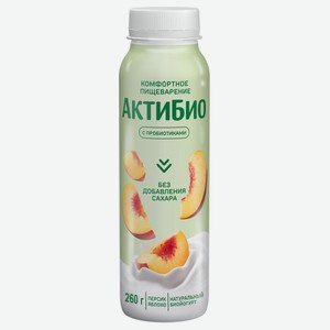Биойогурт питьевой Актибио С бифидобактериями яблоко, персик 1.5%