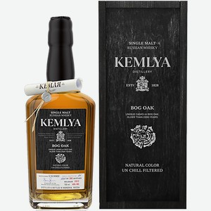 Виски Kemlya Bog Oak Single Malt Russian Whisky (gift box) 49% 0.7 л. 