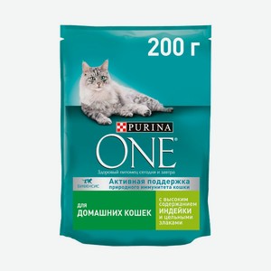 Корм для кошек Пурина Ван, для домашних, для стерилизованных кошек, с индейкой и цельными злаками, с лососем и пшеницей, 200 г 