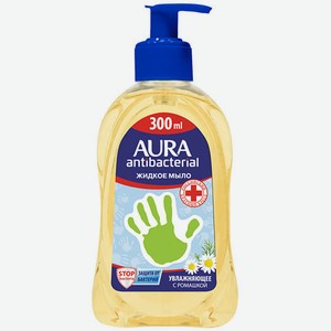 Мыло жидкое антибактериальное с ромашкой для всей семьи Aura 300мл 