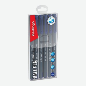 Набор ручек шариковых Berlingo Ultra X2 синяя 0.7 мм игольчатый стержень 6 шт 