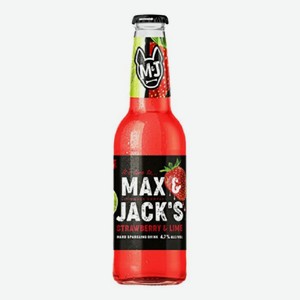 Пивной напиток Max&Jack s клубника-лайм 4.7%, 400 мл, стеклянная бутылка 