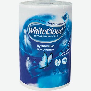 Полотенце бумажное White Cloud, 2 слоя, 1 рулон 