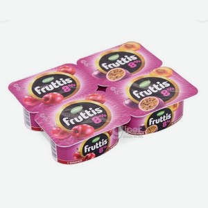 Продукт йогуртный Fruttis персик-маракуйя-вишня 8%, 115г