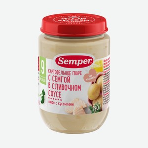 Пюре Semper С семгой в сливочном соусе картофельное с 12 месяцев, 190г Испания 