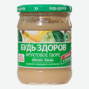 Пюре Яблочно-банановое Будь Здоров АВС, 450 г 