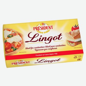 Сыр мягкий President Lingot 60% БЗМЖ, вес 