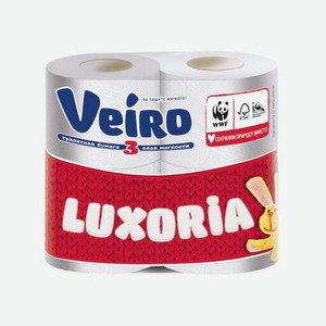 Туалетная бумага Veiro Luxoria БЕЛЫЙ 3сл 4 шт