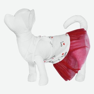 Yami-Yami одежда платье для собаки с красной юбкой из фатина (L) 