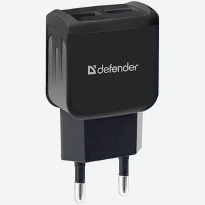 Зарядное устройство сетевое Defender EPA-13, 2xUSB, 2.1А output, черный